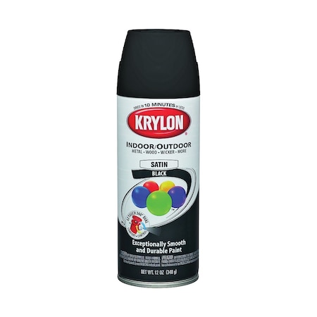 Krylon Paints 12oz Semi-Flat Black 1613